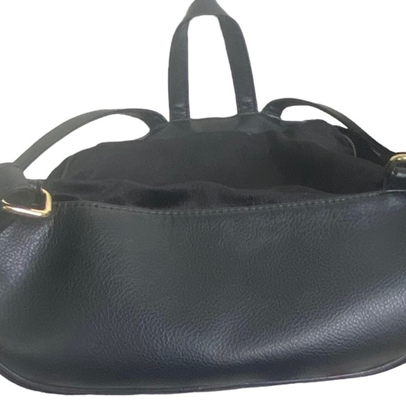 Bebe Women’s Black Gina Velvet Large Backpack Gold Tone Hardware Adjustable - Picture 15 of 16